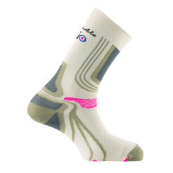 Chaussette La Double ® Trek green socks beige