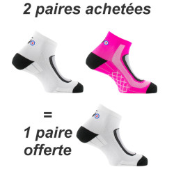 Lot de 3 paires de chaussettes running Run Lighty blanc rose
