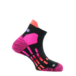 Socquettes Pody Air Trail Silver noir et rose