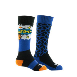 pack de chaussettes hautes à motifs pour fille et garçon coloris noir bleu orange