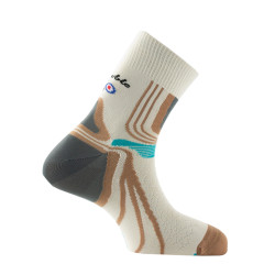 Chaussette courte La Double ® Trek green socks beige