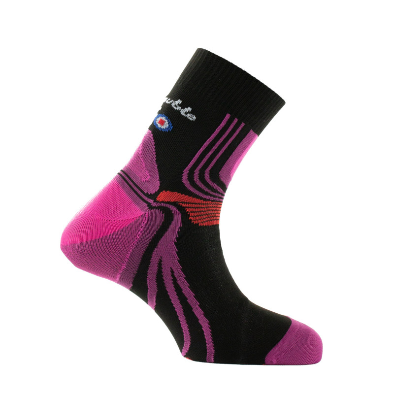 Chaussette courte La Double ® Trek green socks noir rose