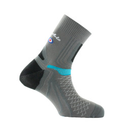 Chaussette courte La Double ® Trek green socks gris turquoise