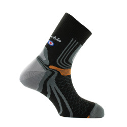 Chaussette courte La Double ® Trek green socks noir orange